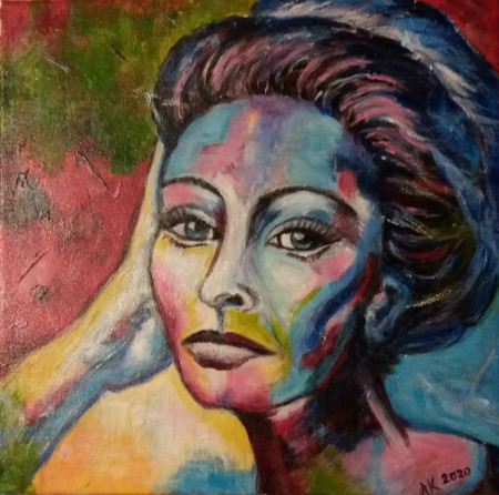 Sophia, 40x40 cm, akryl